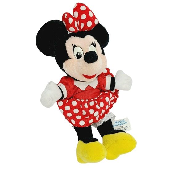 Disneyland Minnie Mouse 9 in Plush Red White Polka Dot Dress Walt Disney Resort - Picture 1 of 5